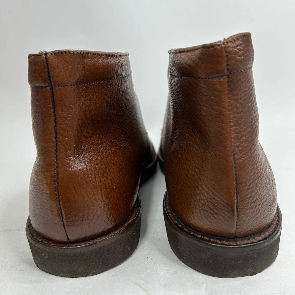 Stafford Mens Brown Pebble Grain Leather Chukka Boots Made in USA 10 D 15241